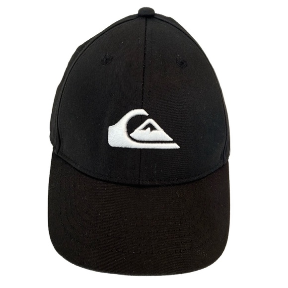 VGUC⭐️ Quiksilver Decades Black Snapback Hat Boys Size 53cm - Picture 1 of 6